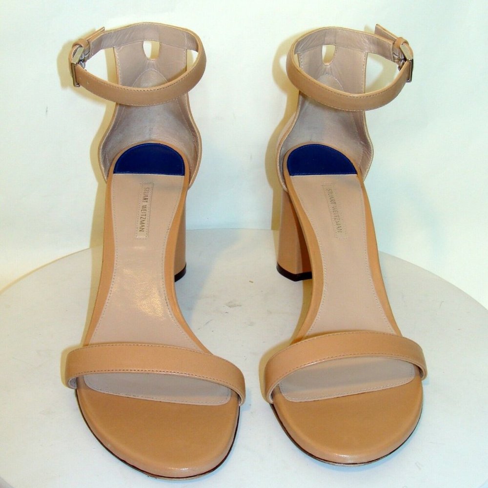 STUART WEITZMAN NUDE LEATHER SANDALS Size 12